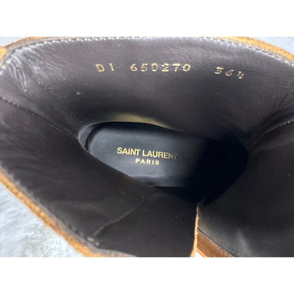 Saint Laurent brown Ankle Cowboy Boot Womens size EU 36.5 (US 6) - Picture 6 of 14